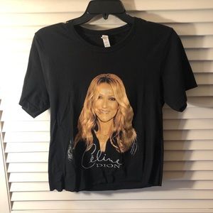 Celine Dion concert cropped tee
